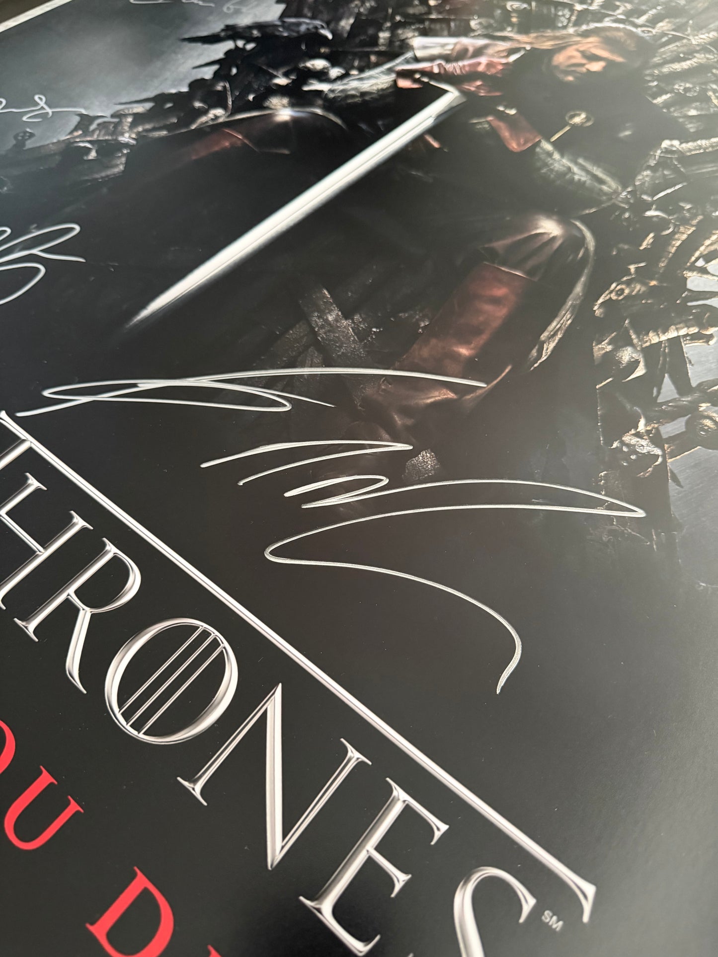 GRRM, Emilia Clarke & Iain Glen Multi Signed Game Of Thrones Maxi Poster