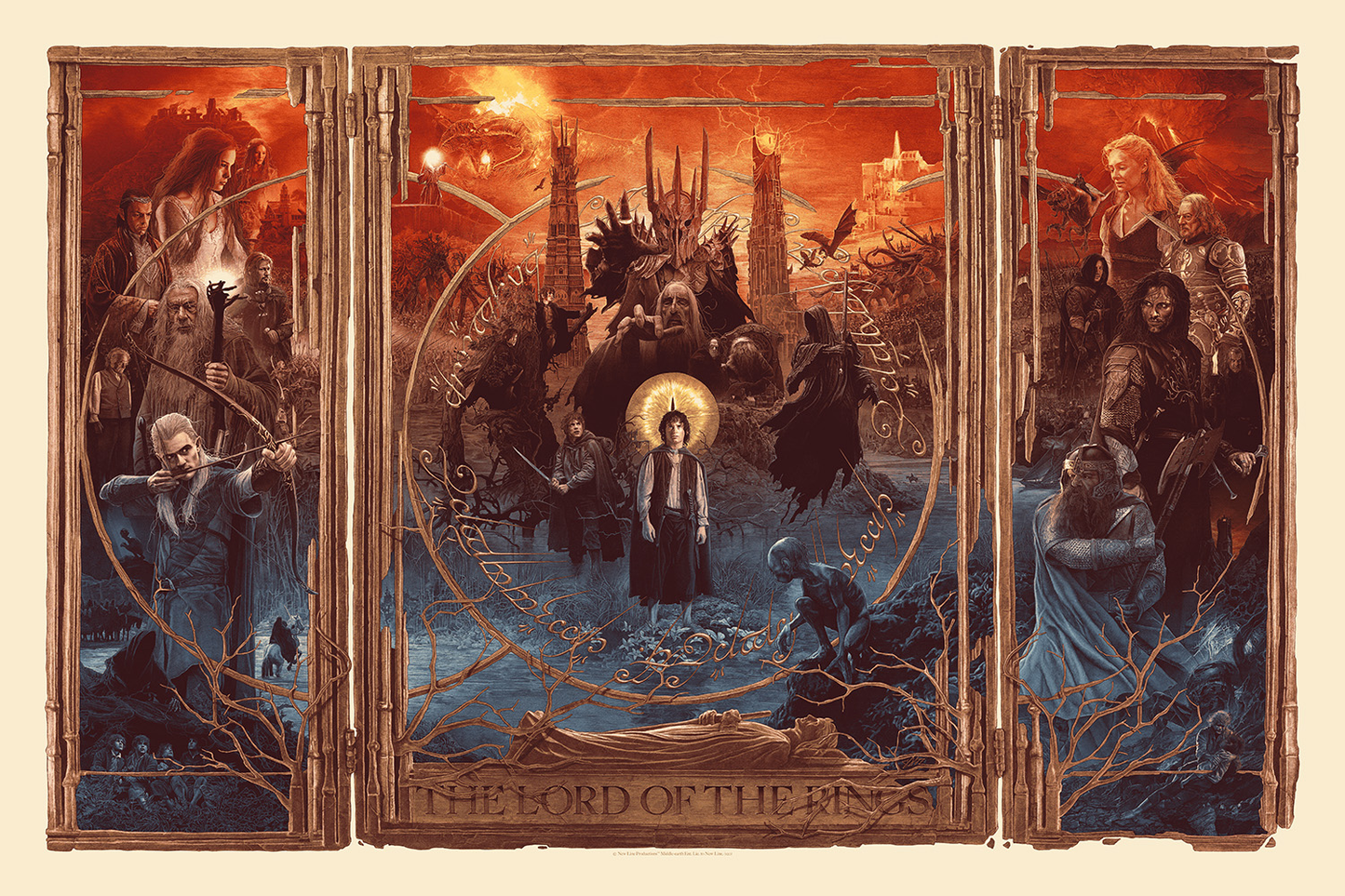 The Lord of the Rings Triptych Screen Print by Gabz Domaradzki NT Mondo BNG