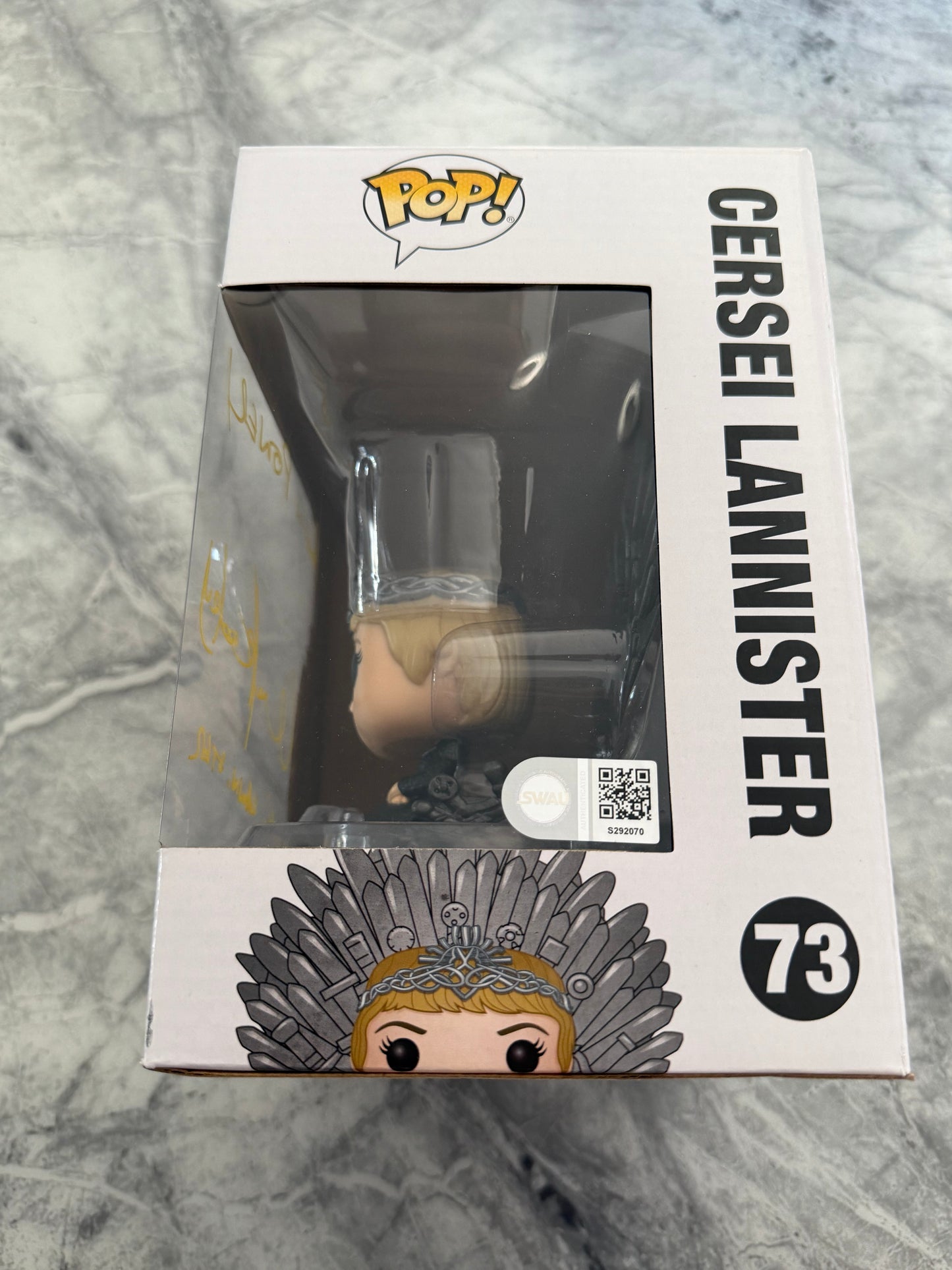 Lena Headey Signed Cersei Lannister On Throne 6” Funko Pop - SWAU Authenticated