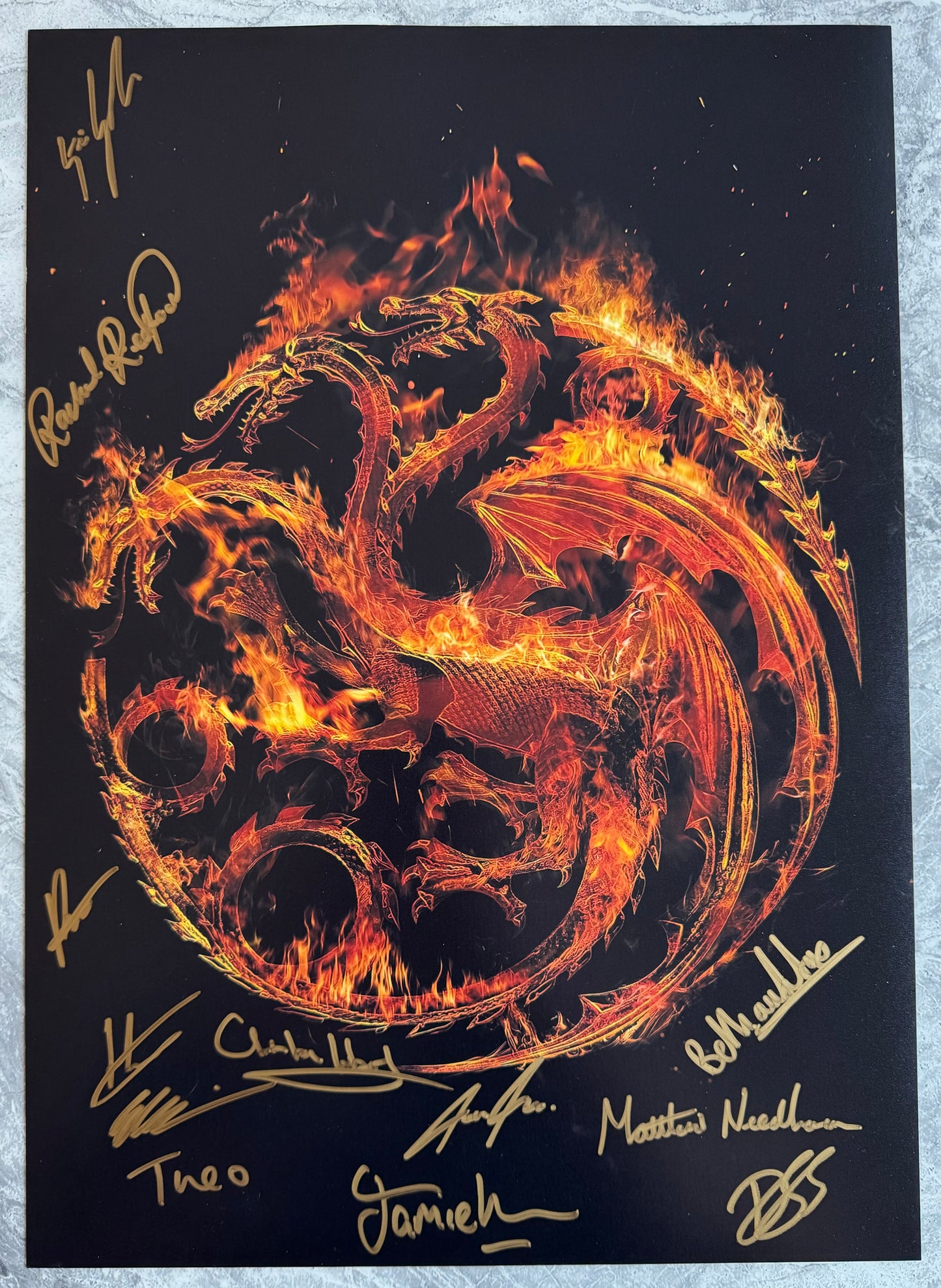 Multi 12 Cast Signed House Of The Dragon A3 Poster