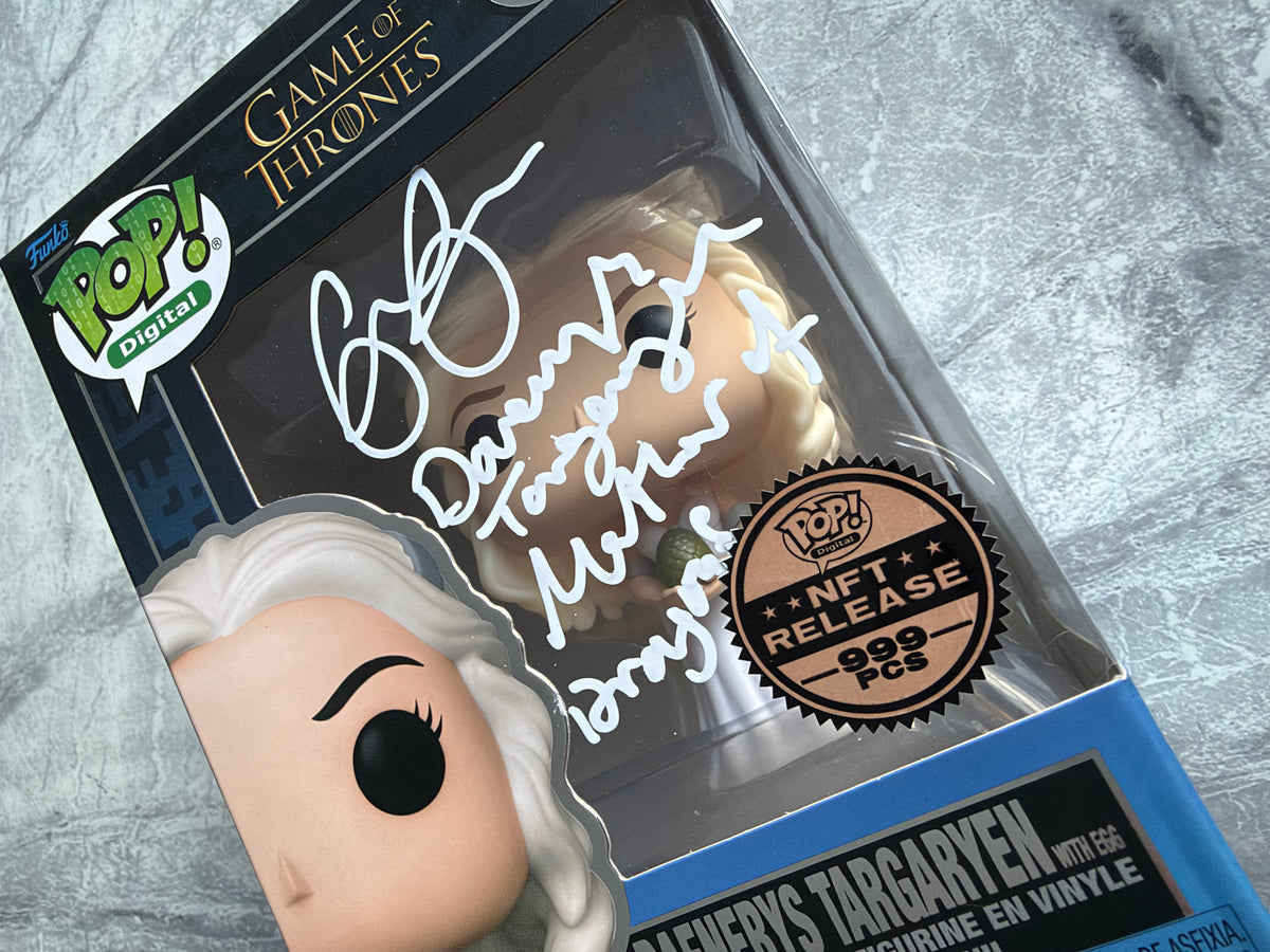 Emilia Clarke Signed Game Of Thrones Daenerys Targaryen NFT Digital Funko Pop With Quote! - SWAU Authenticated