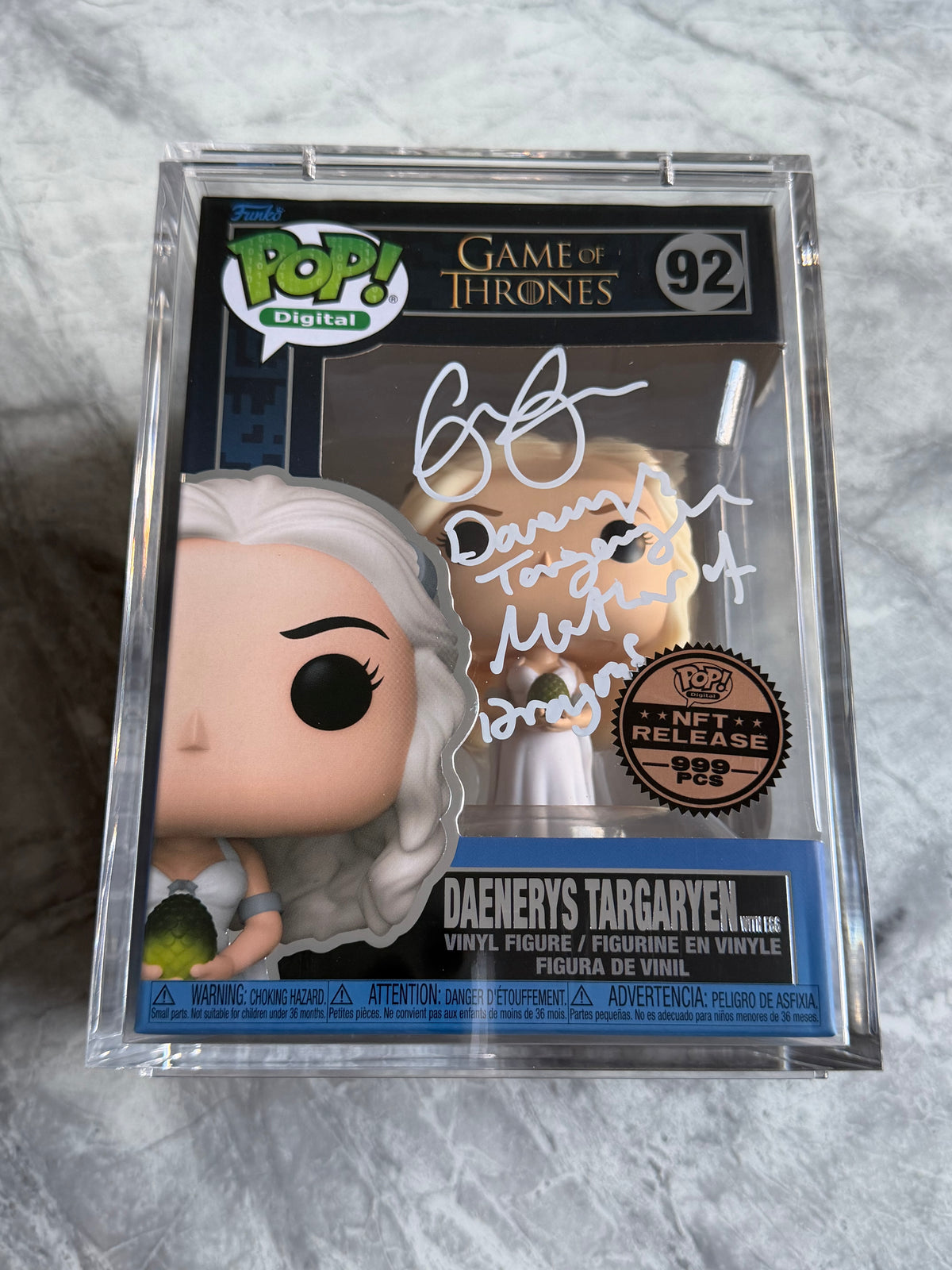 Emilia Clarke Signed Game Of Thrones Daenerys Targaryen NFT Digital Funko Pop With Quote! - SWAU Authenticated