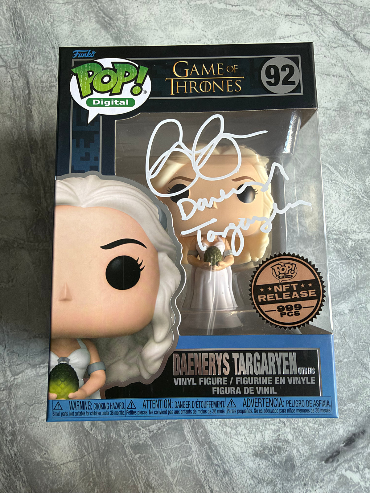 Emilia Clarke Signed Game Of Thrones Daenerys Targaryen NFT Digital Funko Pop With Quote! - SWAU Authenticated