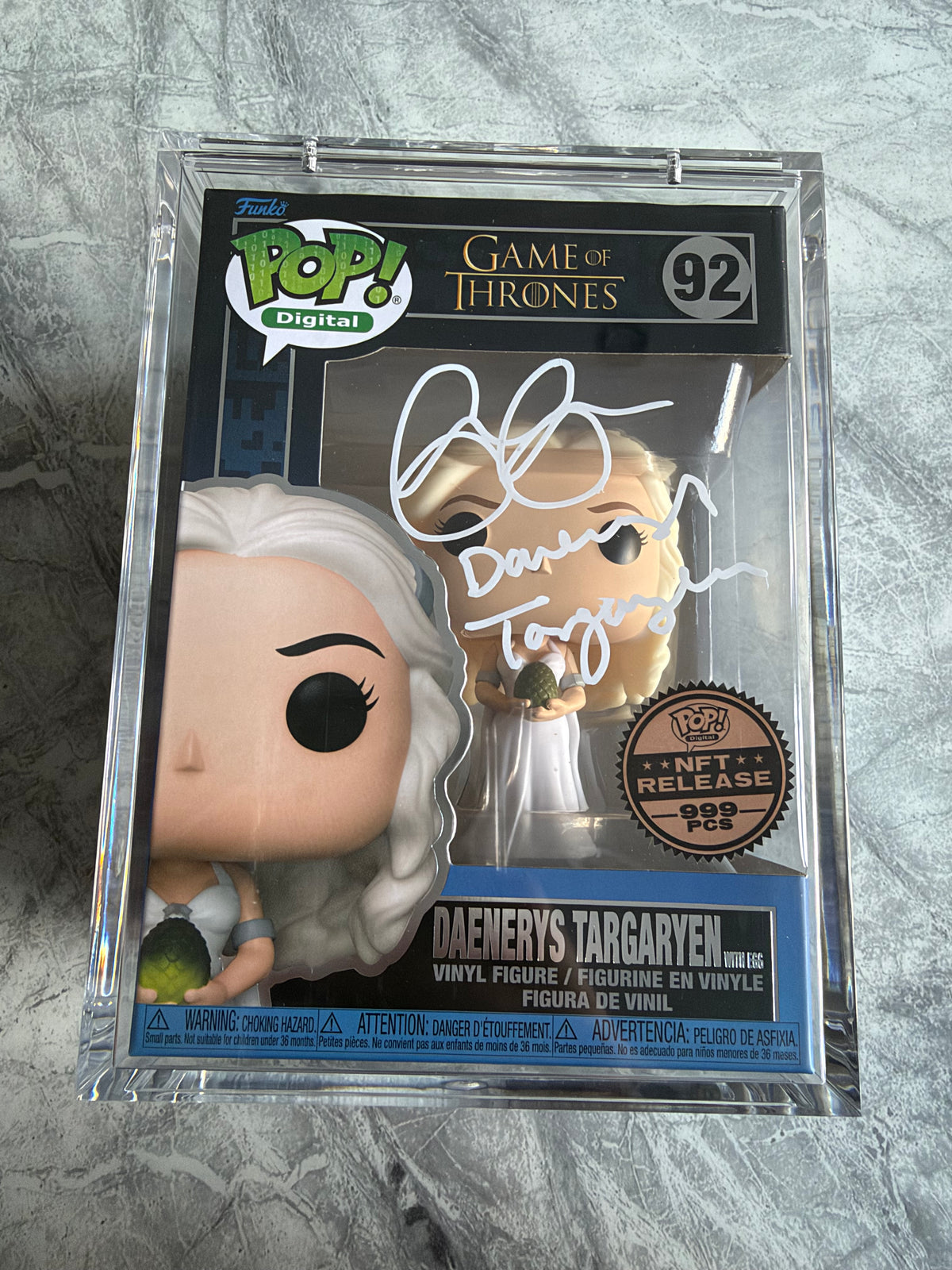 Emilia Clarke Signed Game Of Thrones Daenerys Targaryen NFT Digital Funko Pop With Quote! - SWAU Authenticated
