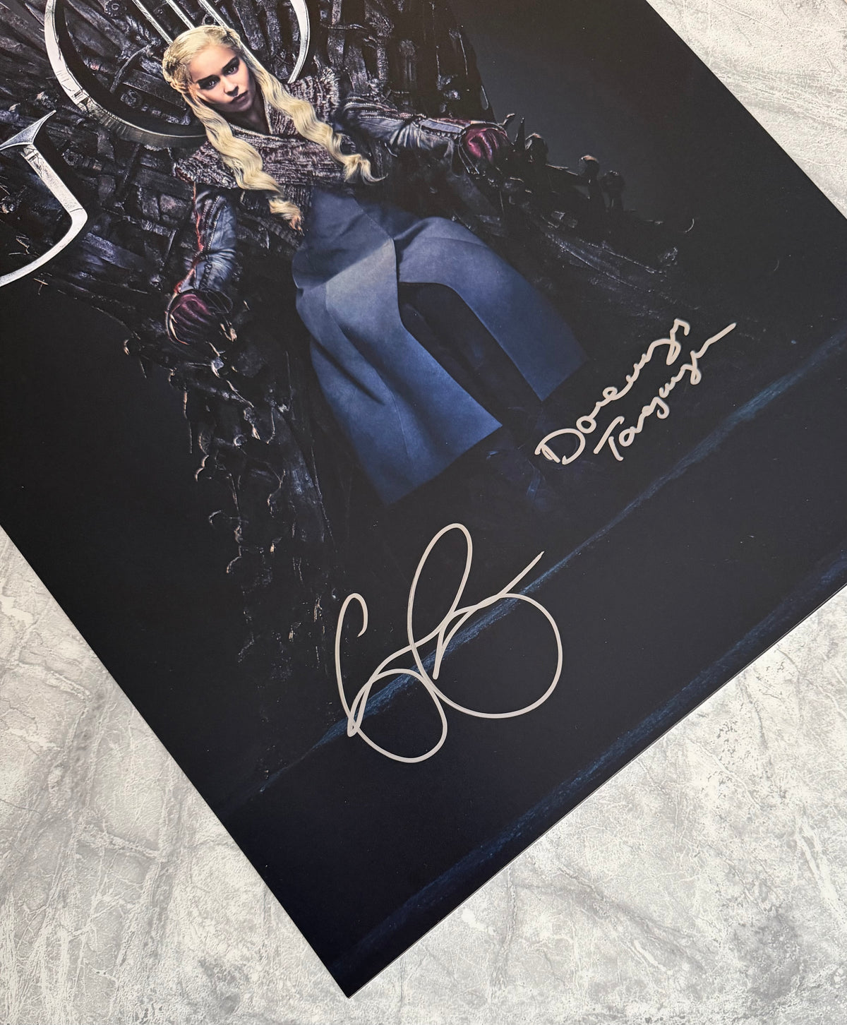 Emilia Clarke Signed Game Of Thrones A2 Poster - SWAU Authenticated