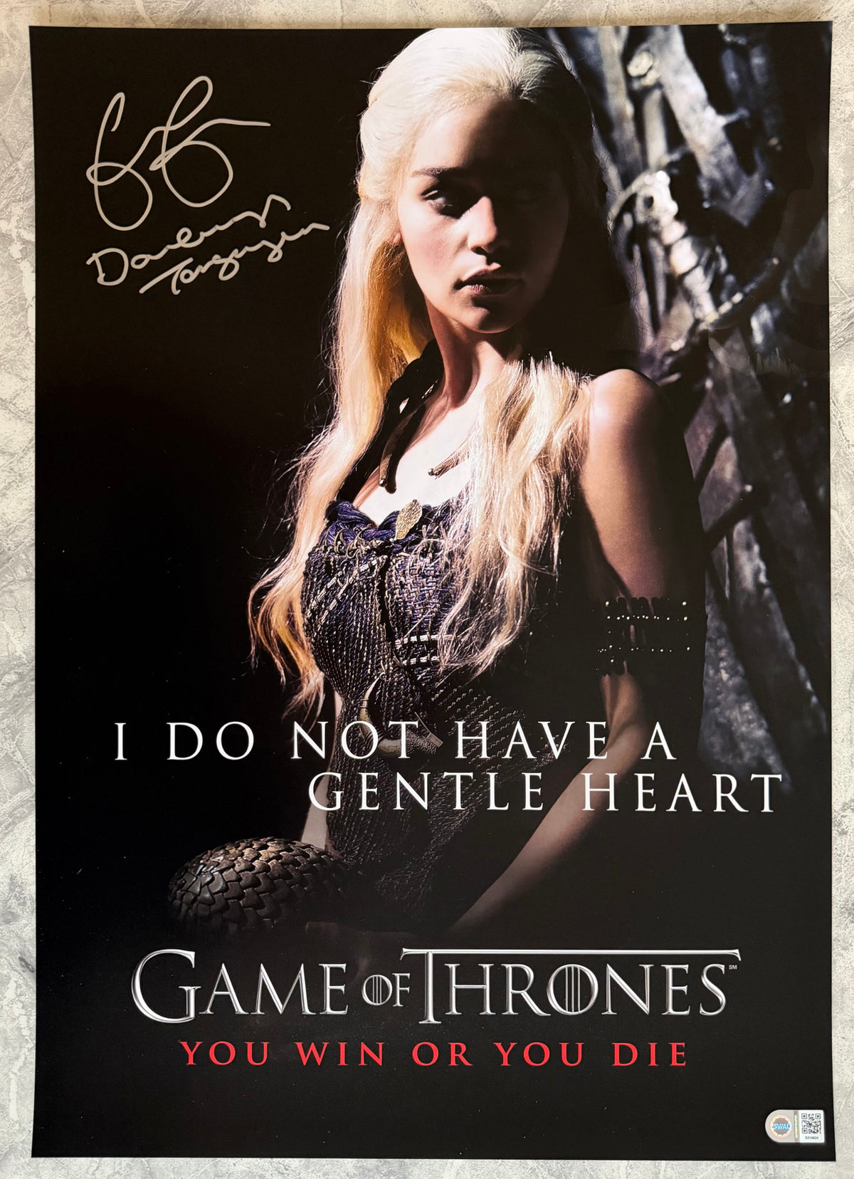 Emilia Clarke Signed Game Of Thrones A2 Poster - SWAU Authenticated
