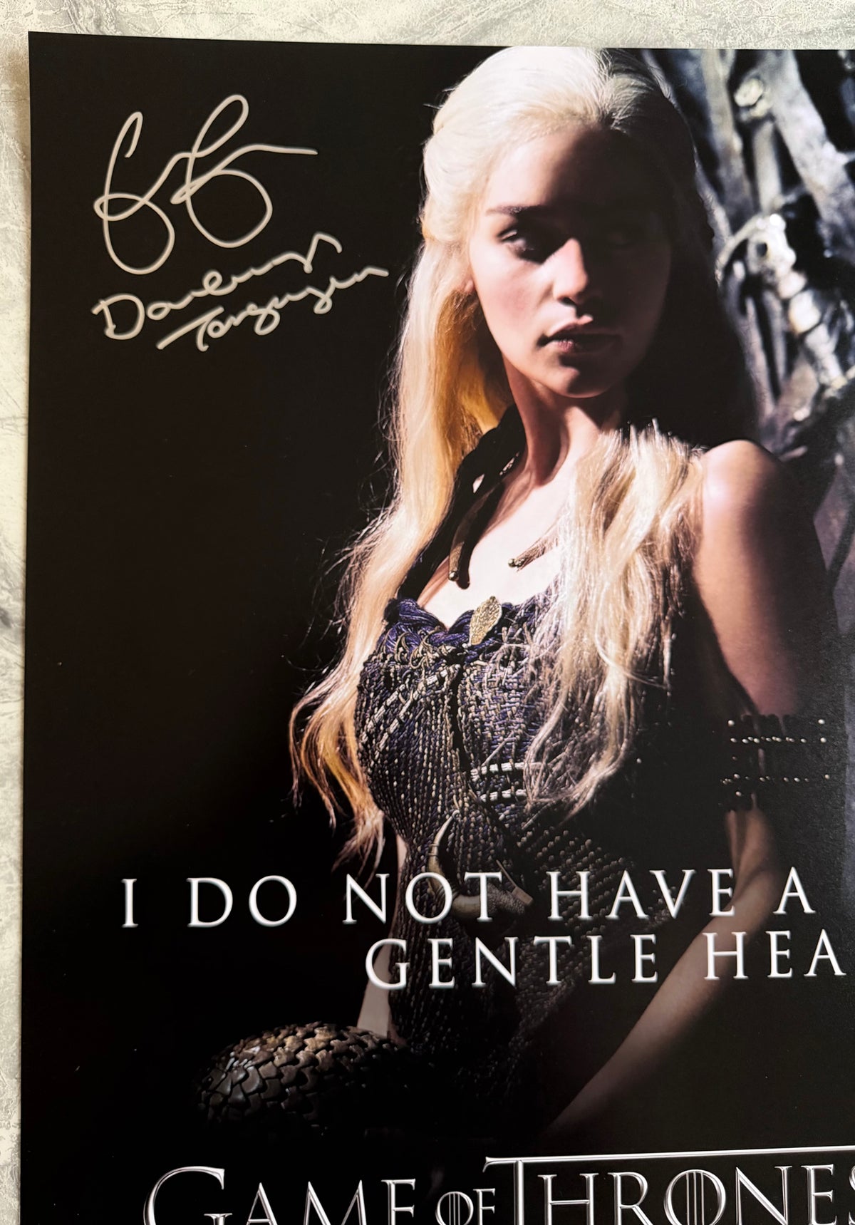 Emilia Clarke Signed Game Of Thrones A2 Poster - SWAU Authenticated