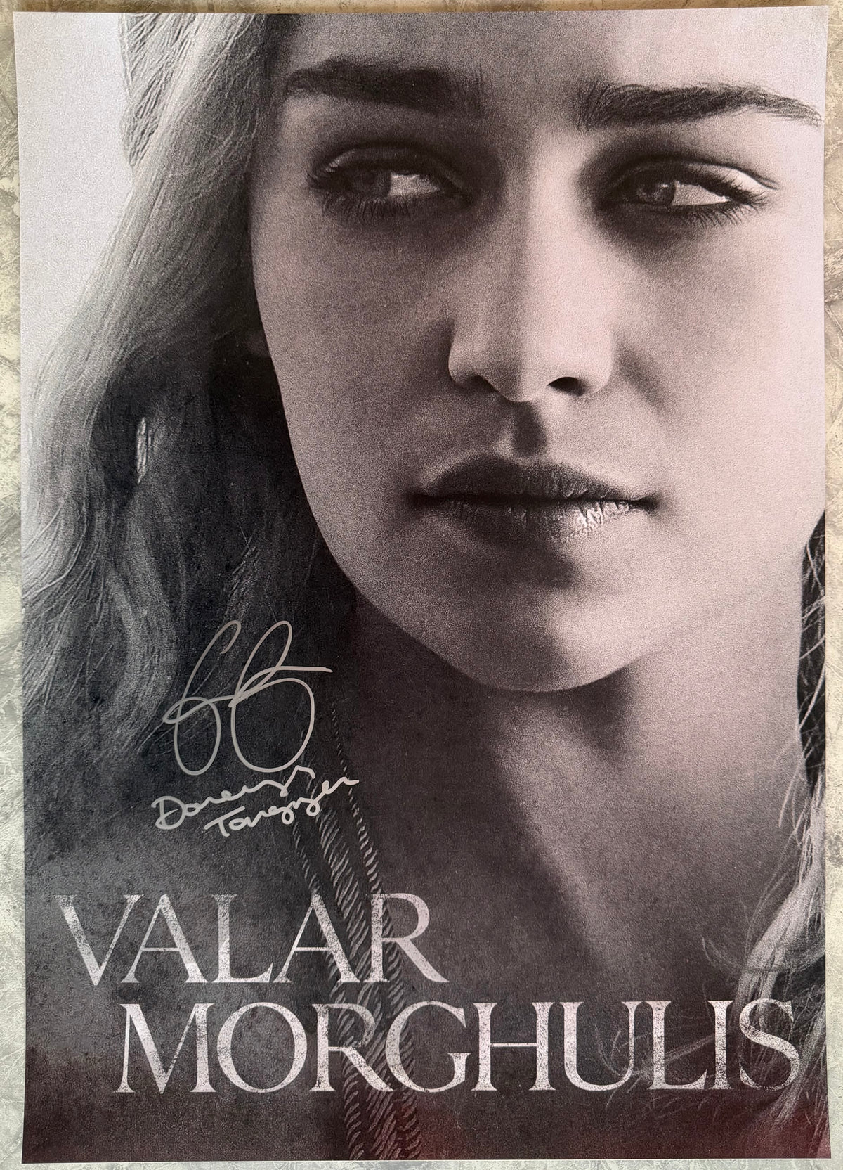 Emilia Clarke Signed Game Of Thrones A2 Poster - SWAU Authenticated