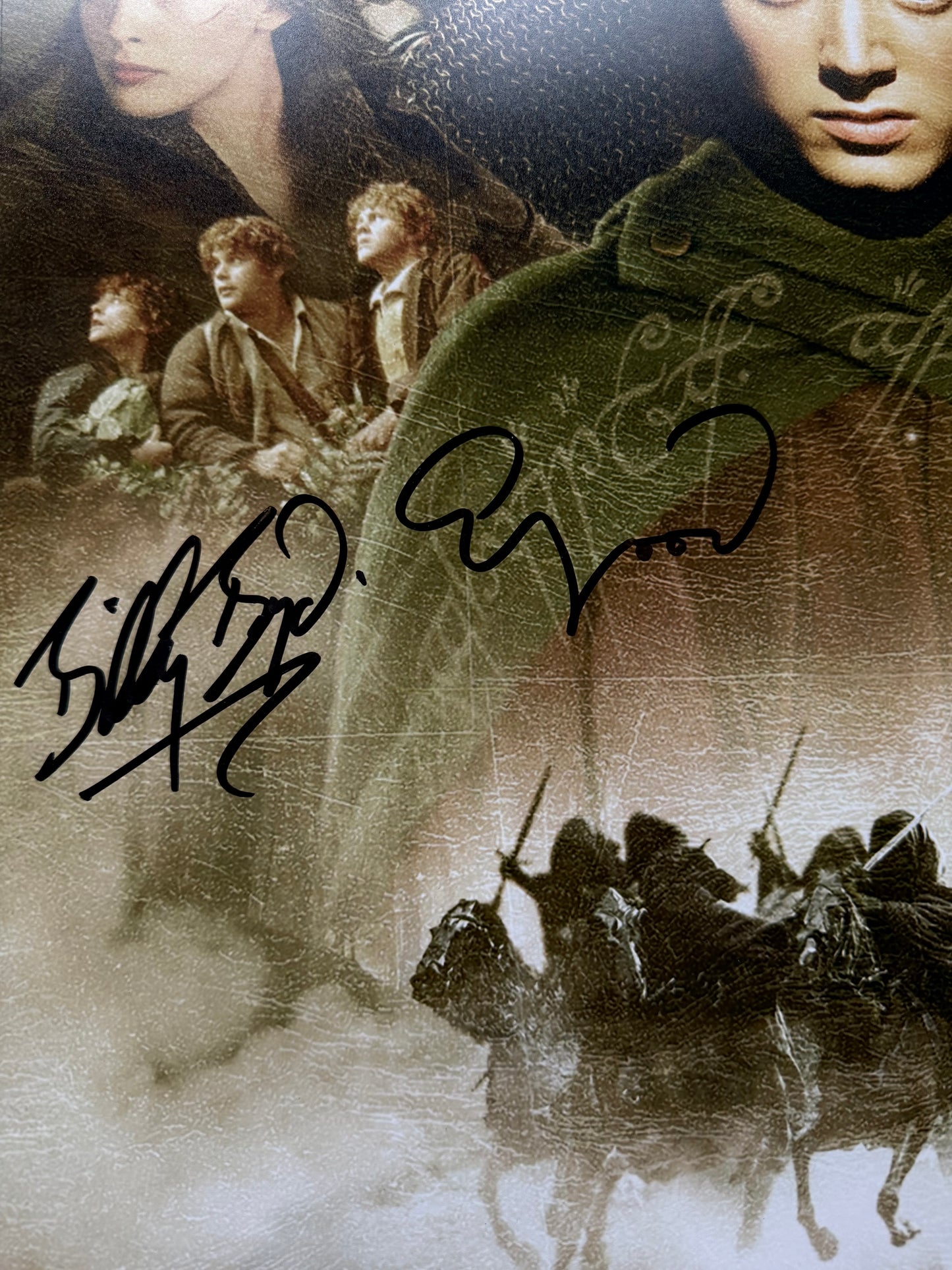 Gandalf & 4 Hobbits Multi Signed The Fellowship Of The Ring A2 Poster - Full Beckett Letter Of Authenticity