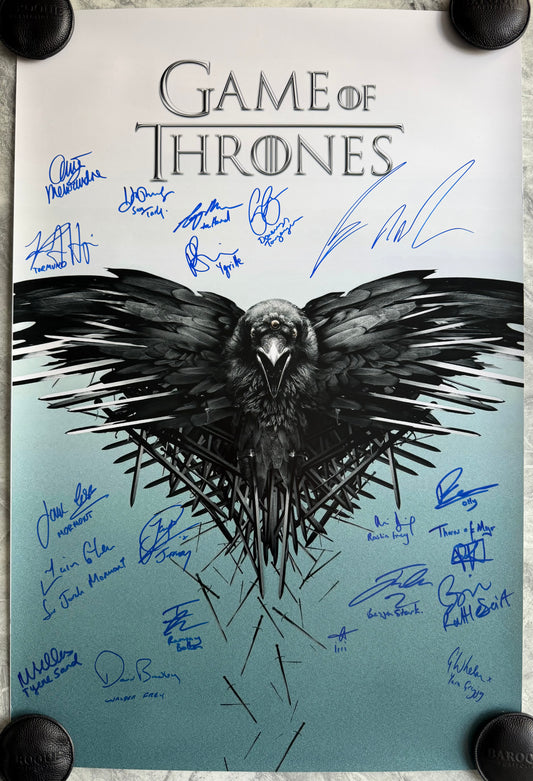 George RR Martin, Emilia Carke + 18 Cast Signed Game Of Thrones 24x36” Maxi Poster - Fully SWAU Authenticated