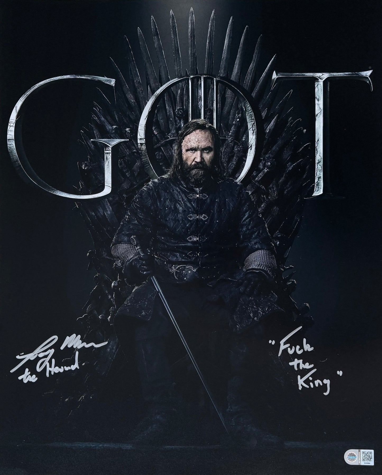 Rory McCann Signed Game Of Thrones 16x20” Photo With Quote - SWAU Authenticated