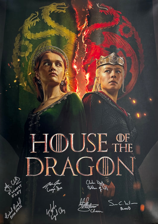 Multi Signed House Of The Dragon Large A1 Project Starter Poster