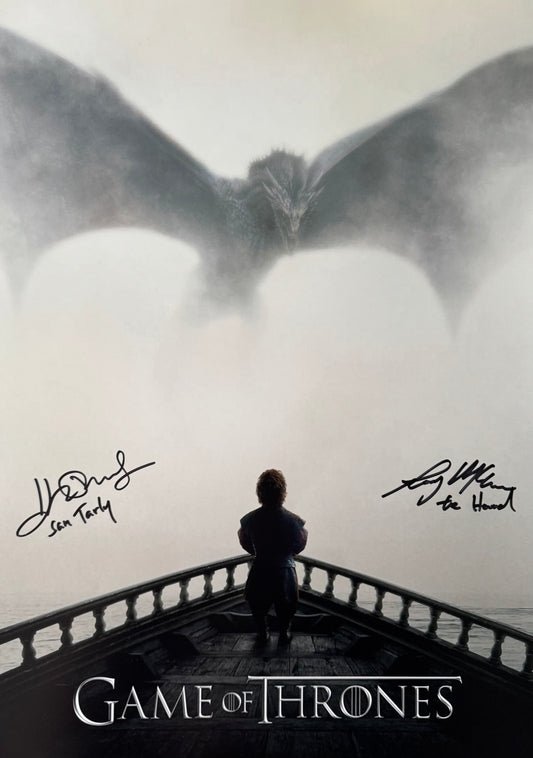 John Bradley & Rory McCann Signed Game Of Thrones A2 Poster