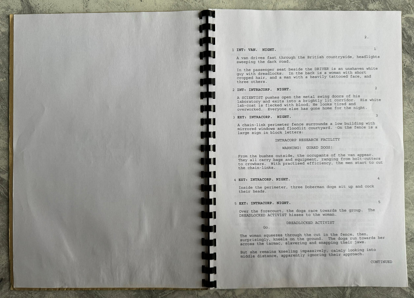 28 Days Later 2002 Original Film Script