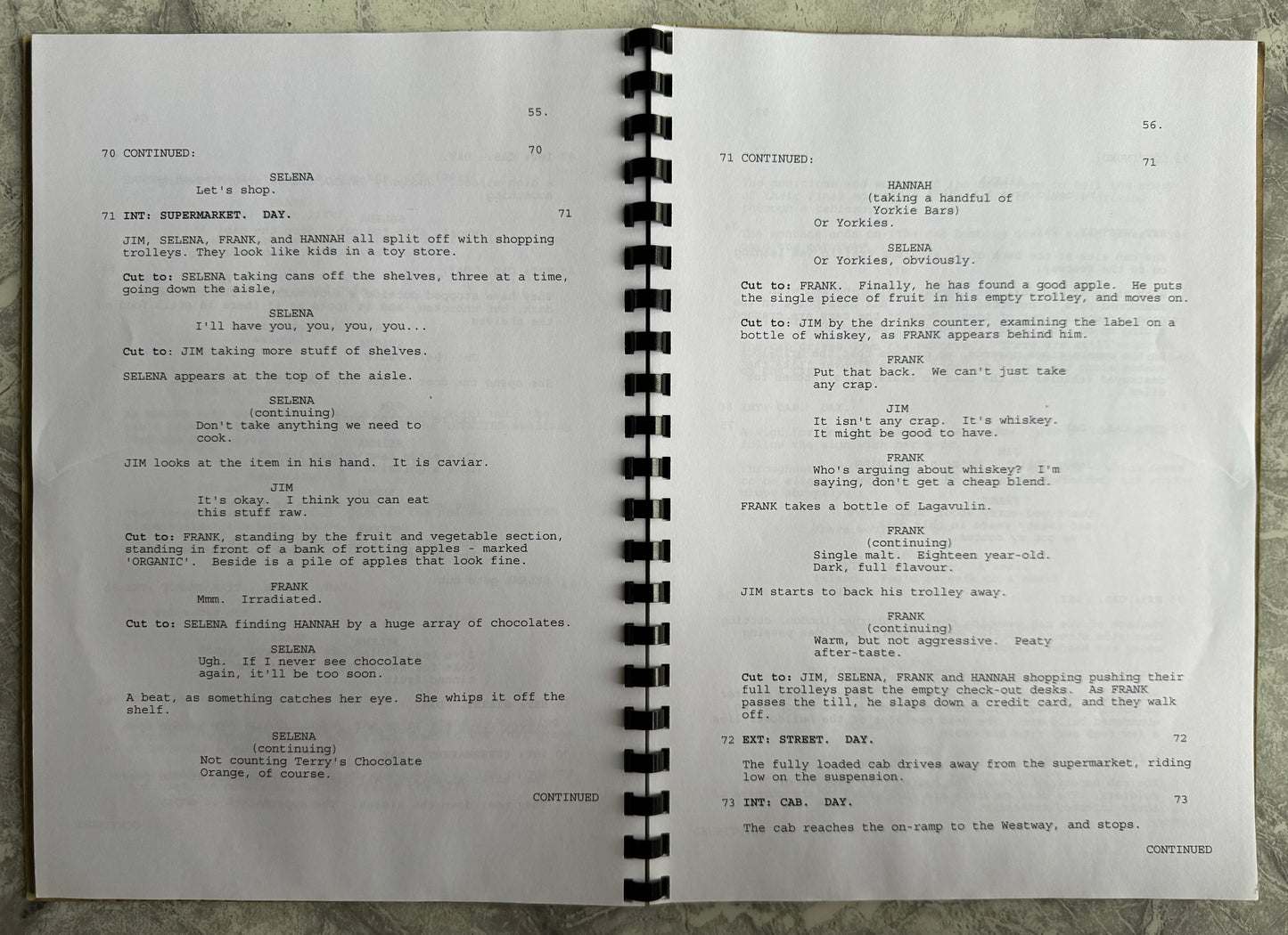 28 Days Later 2002 Original Film Script