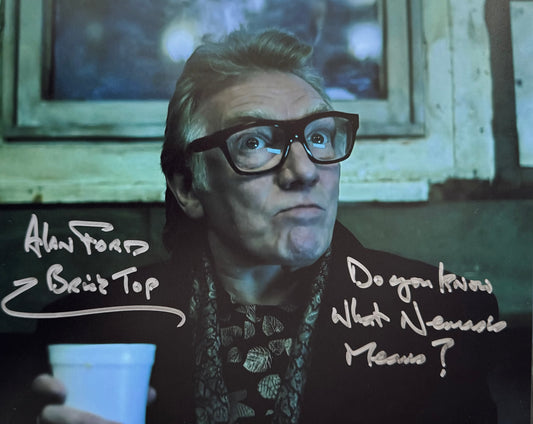 Alan Ford Signed Snatch 8x10” Photo With “Nemesis” Quote