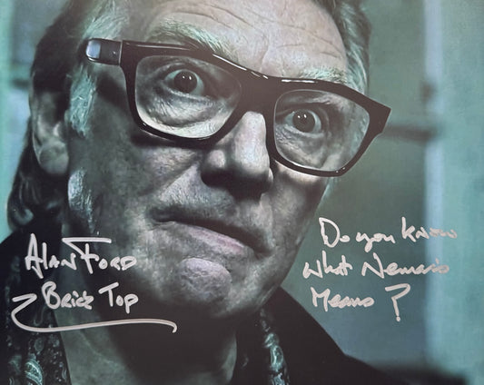 Alan Ford Signed Snatch 8x10” Photo With “Nemesis” Quote