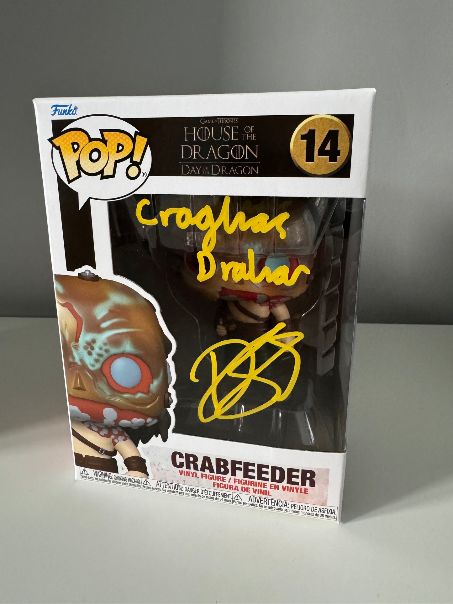 Daniel Scott-Smith Signed Crabfeeder House Of The Dragon Funko In Yellow - SWAU Authenticated