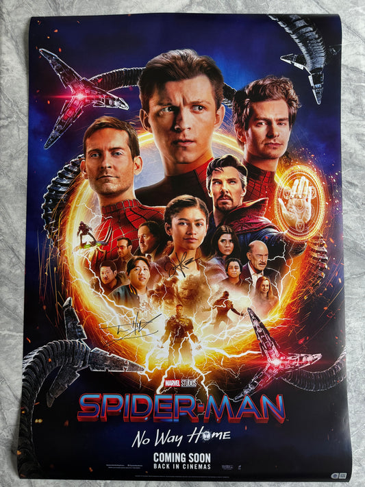 Tom Holland & Zendaya Dual Signed No Way Home 27x40” Poster