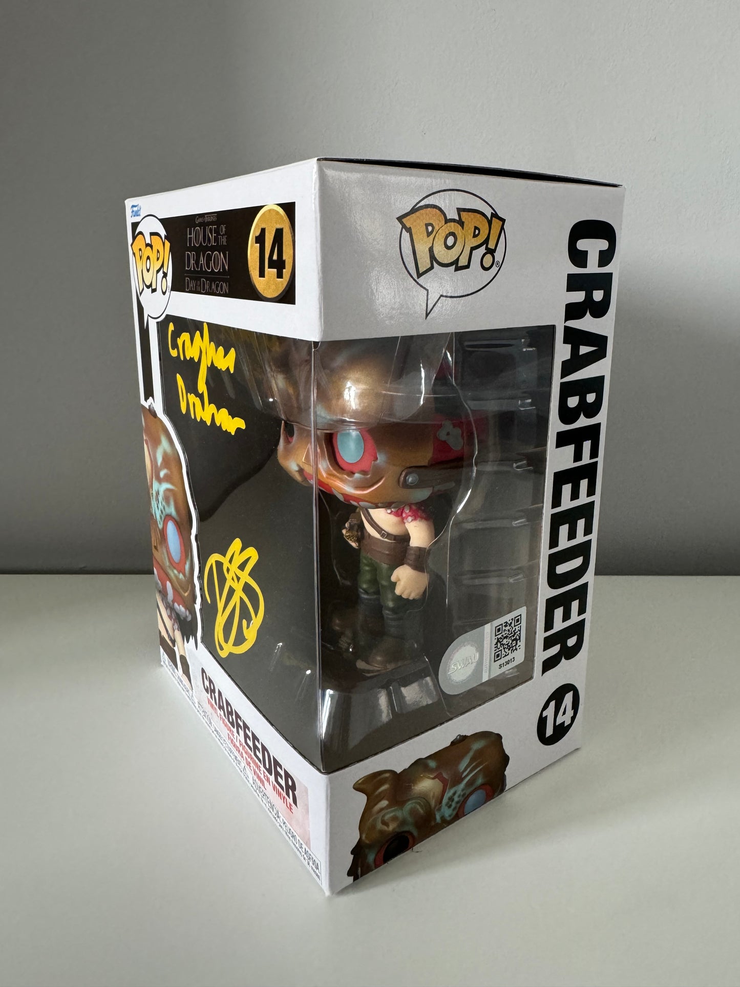 Daniel Scott-Smith Signed Crabfeeder House Of The Dragon Funko In Yellow - SWAU Authenticated