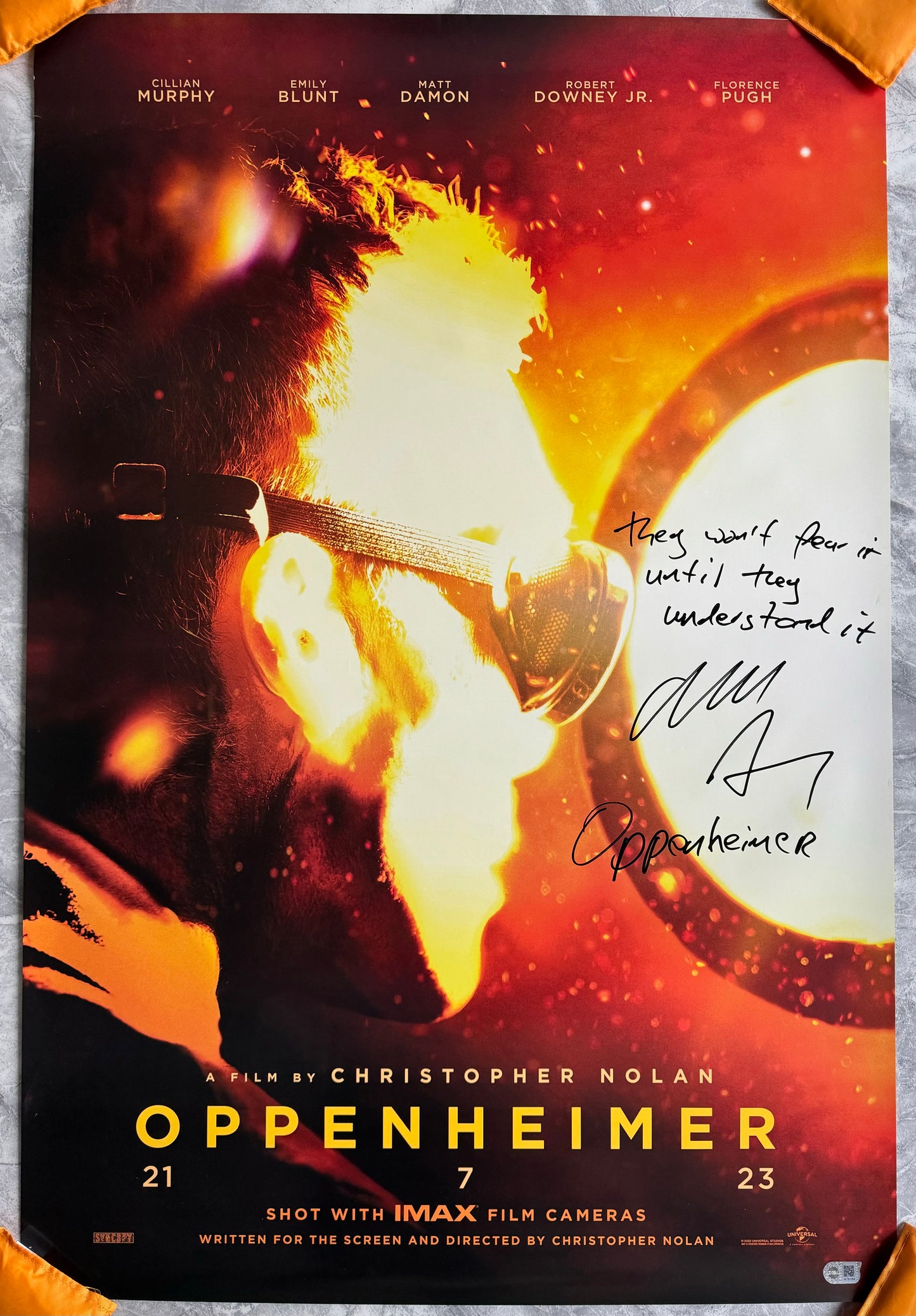 Cillian Murphy Signed Original Oppenheimer Poster