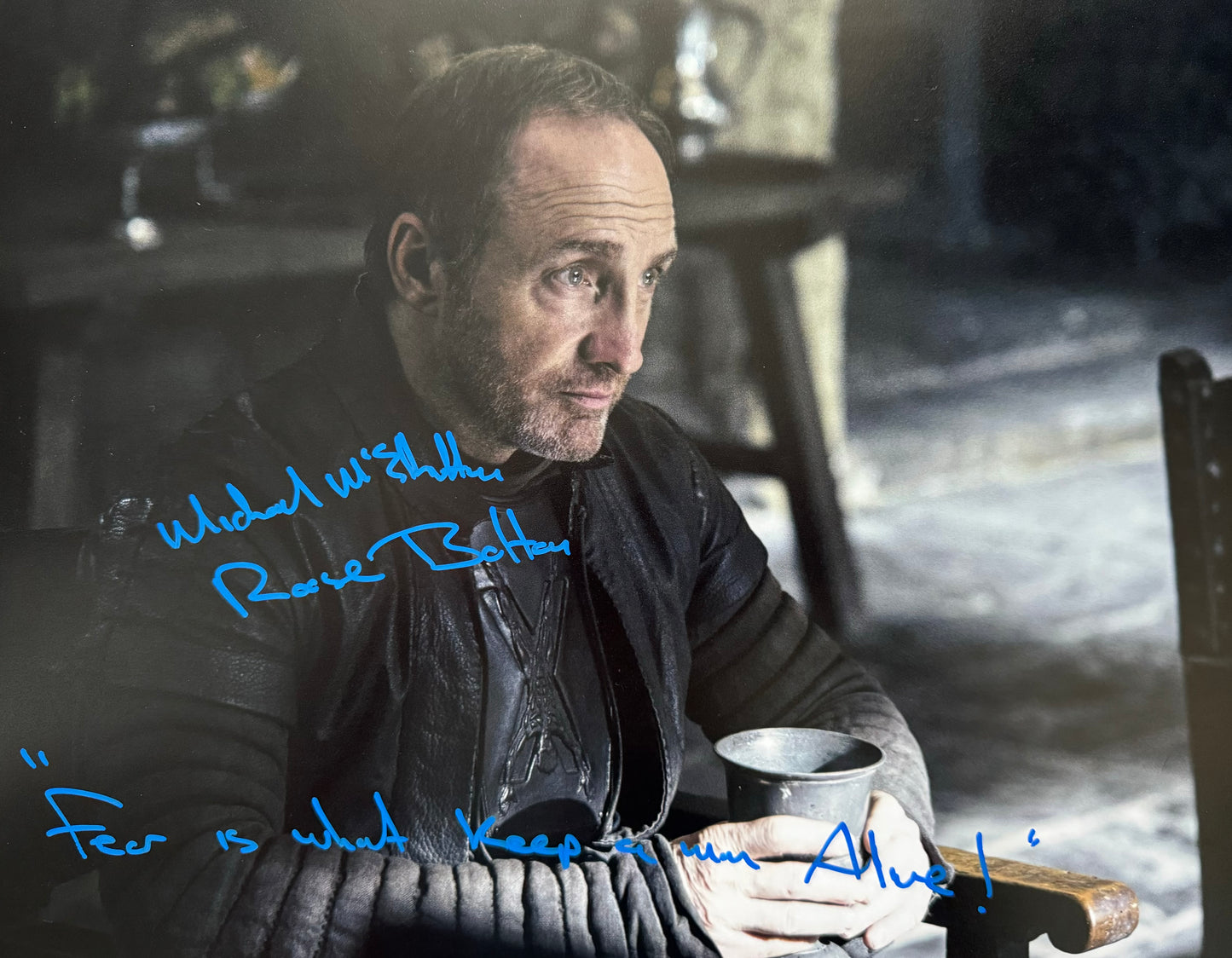 Michael McElhatton Signed Game Of Thrones 11x14” Photo With Quote