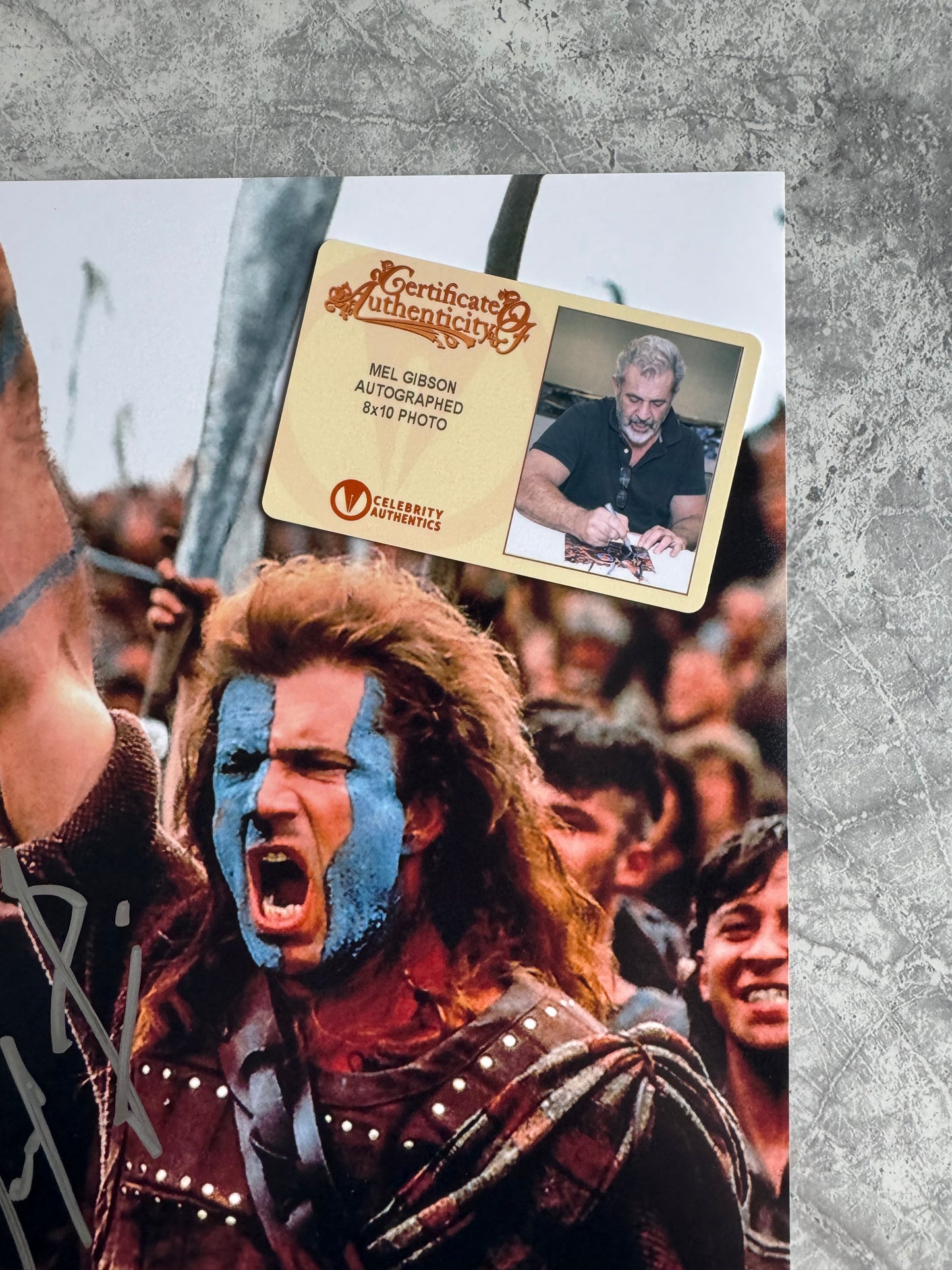 Mel Gibson Signed Braveheart 8x10” Photo - Celebrity Authentics COA