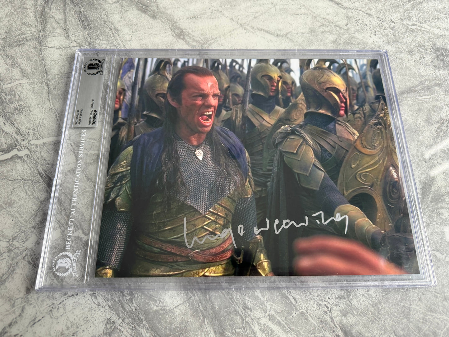 Hugo Weaving Signed The Lord Of The Rings 8x10” Photo - Beckett Encapsulated With Full LOA