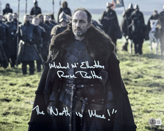 Michael McElhatton Signed Game Of Thrones 11x14” Photo With Quote - Beckett Authenticated