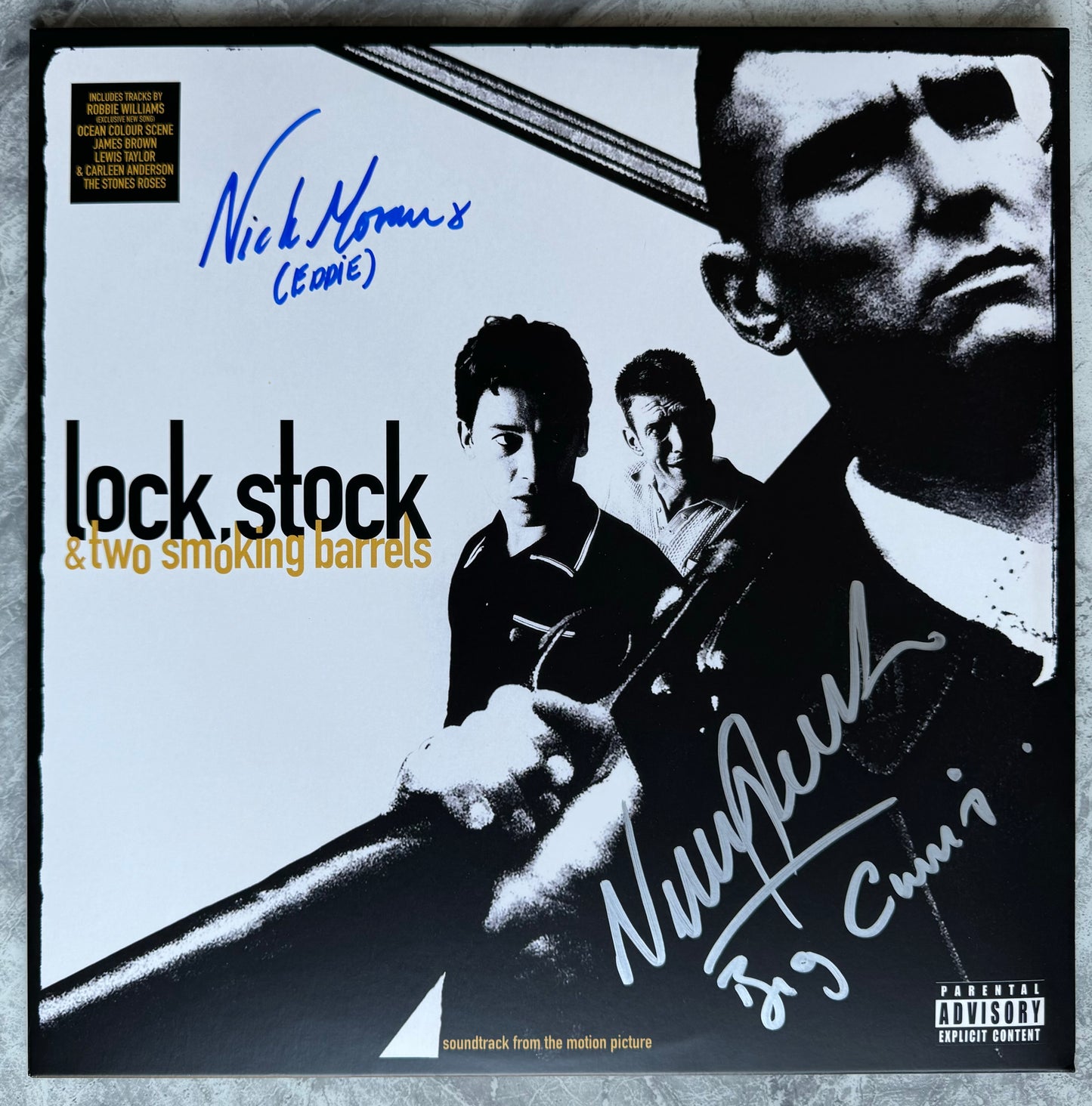 Jones & Moran Dual Signed Lock Stock Soundtrack Vinyl LP