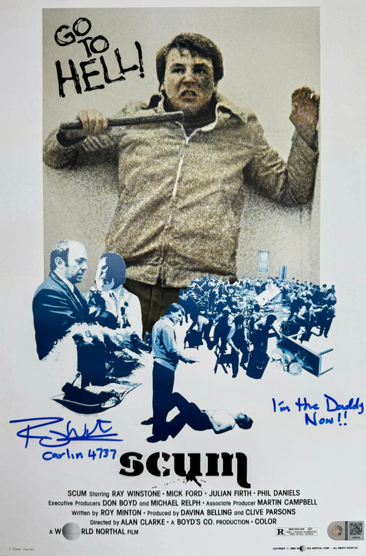 Ray Winstone Signed Scum 12x18" Poster With Quote - SWAU Authenticated