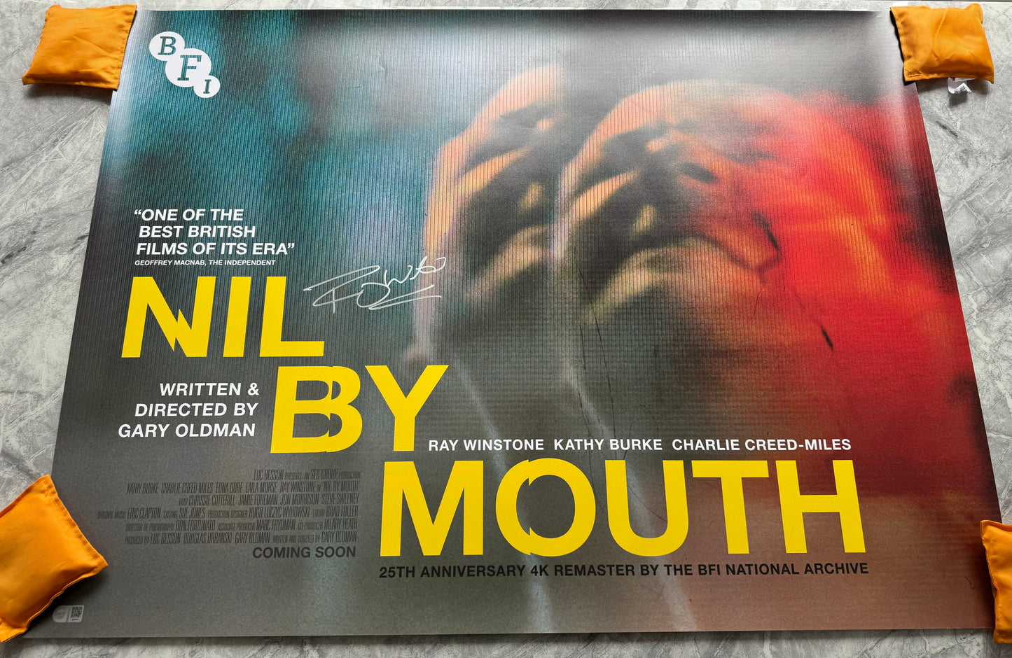 Ray Winstone Signed Nil By Mouth 30x40" Quad Poster - SWAU Authenticated