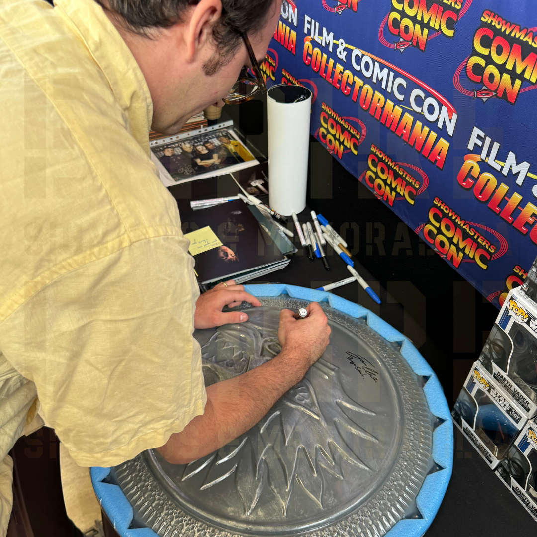 Isaac Hempstead-Wright & Joseph Mawle Signed Official Stark Replica Shoeld By Valyrian Steel